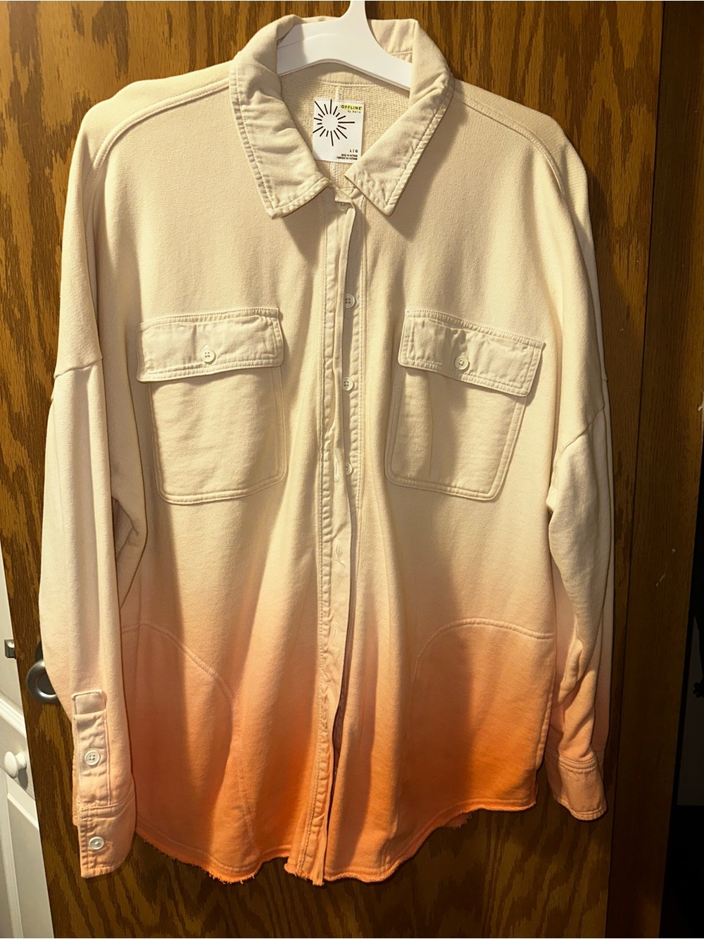 OFFLINE by Aerie Cream Button-Up Jacket